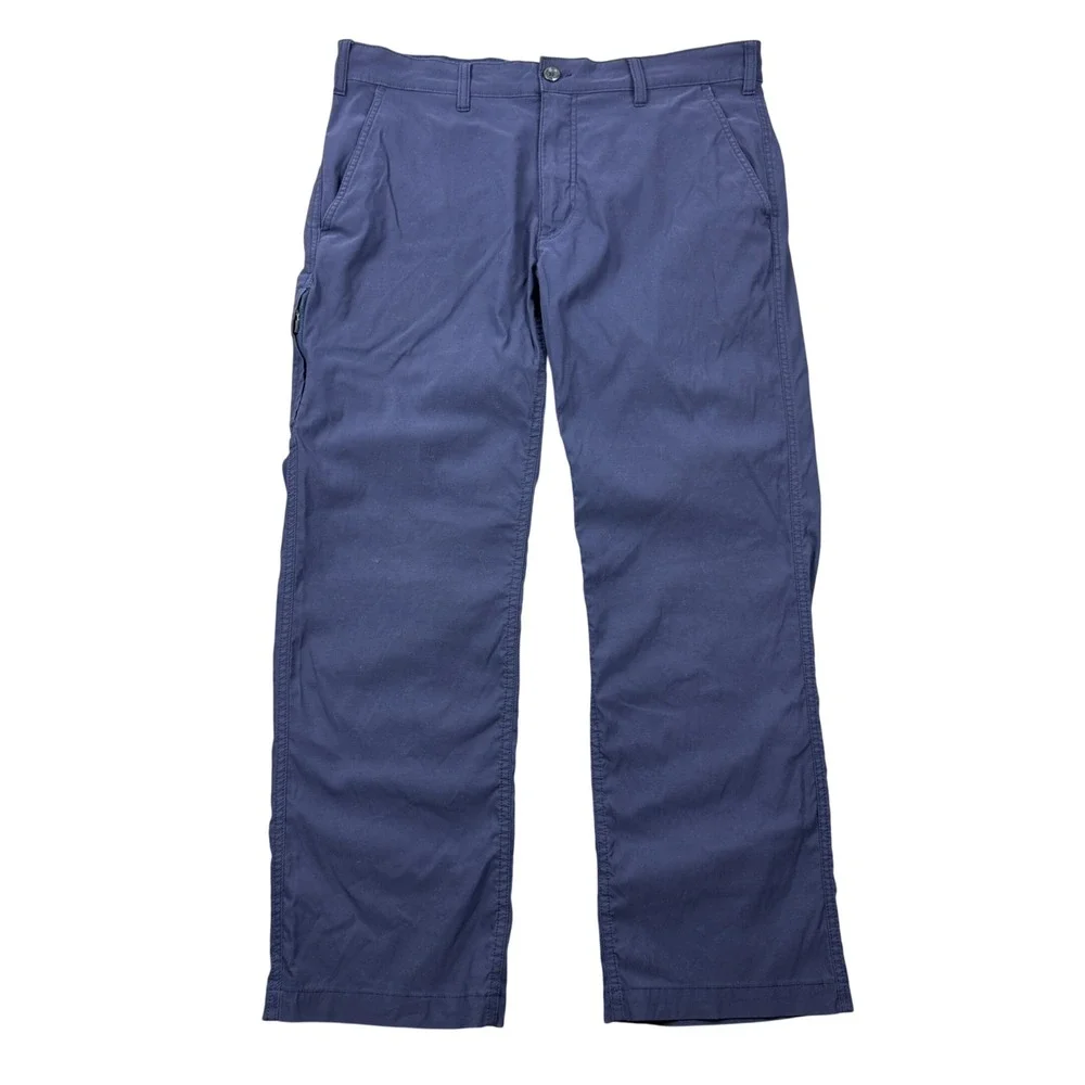 Eddie Bauer Travex Pants Mens 36x30 (35x28) Blue Stretch Hiking Travel Outdoors